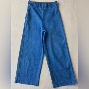 Free People Denim High Rise Wide Legged Culottes